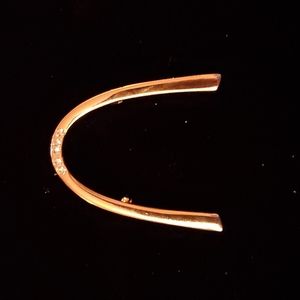 Vintage Gold Tone Arch with Rhinestones Brooch